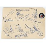 Nottinghamshire C.C.C. c1940s. Small album page signed in ink by twelve Nottinghamshire players.