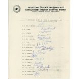 India 1990 & 2011. Official autograph sheet for the Hyderbad Blues XI tour of Bangladesh 1990 on