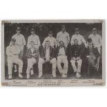 Nottinghamshire C.C.C. 1904. Original mono postcard of the Nottinghamshire team. Signed to the front