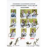 Leicestershire C.C.C. 2007-2009. Four unofficial autograph sheets of Leicestershire teams.