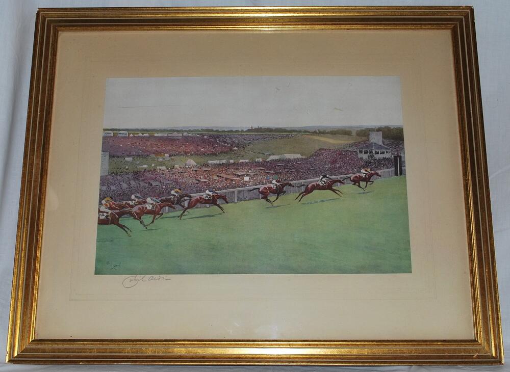 Horse Racing. 'The Start and the Finish of the 1923 Epsom Derby'. A pair of original limited edition - Image 3 of 3