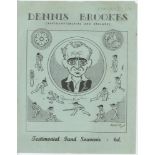 Dennis Brookes. Northamptonshire & England 1934-1959. Official 4pp Testimonial Fund Souvenir