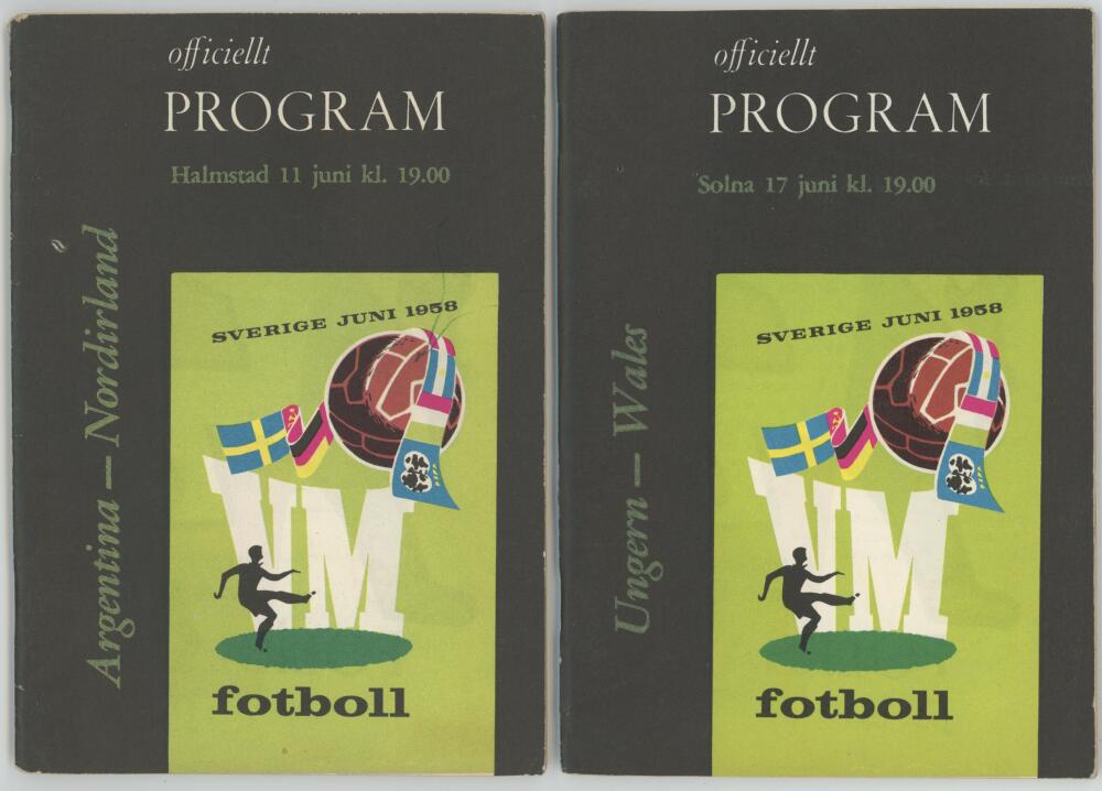 World Cup Sweden 1958. Three official match programmes for the group match Argentina v Northern