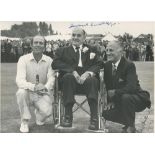 Herbert Sutcliffe, Len Hutton & Geoff Boycott, Yorkshire & England. Original mono photograph of
