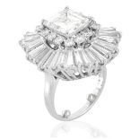 7.73ct TW Diamond and Platinum Ring