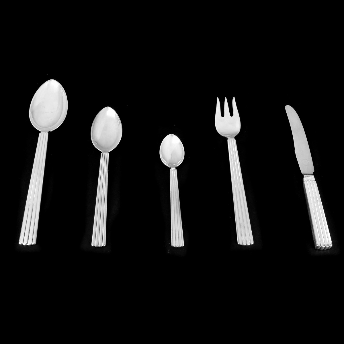 18 Pieces Georg Jensen Bernadotte Flatware - Image 2 of 4