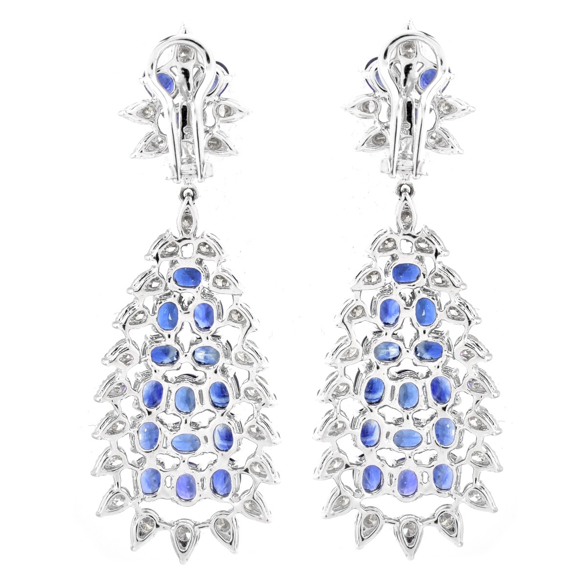 VCA style Sapphire and Diamond Earrings - Image 3 of 5