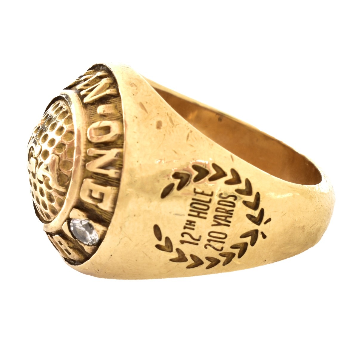 Vintage 10K Gold Hole in One Ring - Image 3 of 7