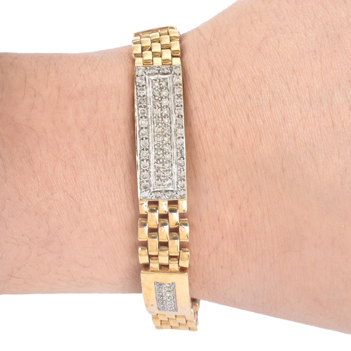 Man's Diamond and 14K Gold Bracelet - Image 6 of 6