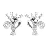 4.0ct TW Diamond and Platinum Earrings