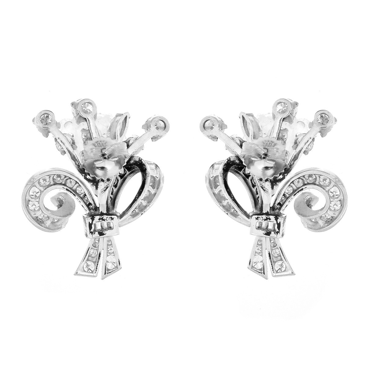 4.0ct TW Diamond and Platinum Earrings - Image 2 of 4