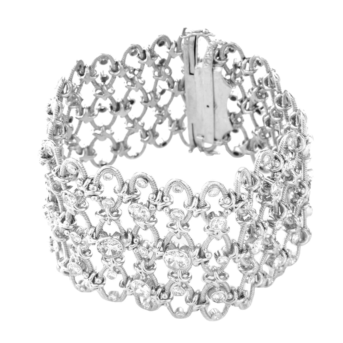 Contemporary Diamond and 18K Gold Bracelet - Image 2 of 6