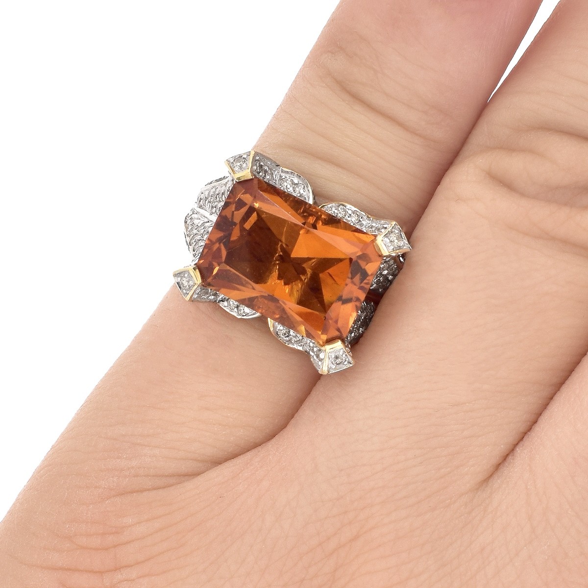 Citrine, Diamond and 14K Gold Ring - Image 7 of 7