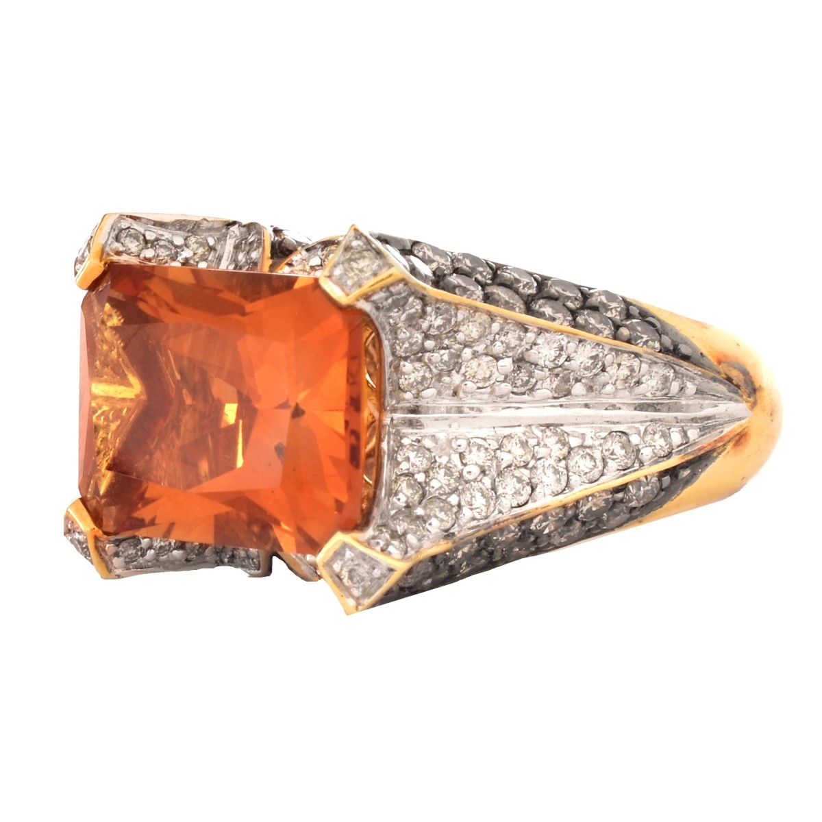 Citrine, Diamond and 14K Gold Ring - Image 3 of 7