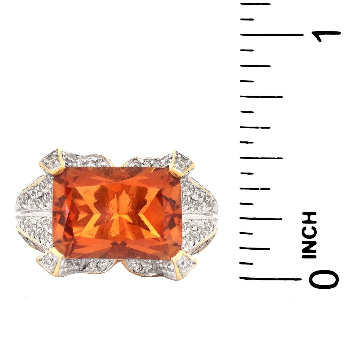 Citrine, Diamond and 14K Gold Ring - Image 6 of 7