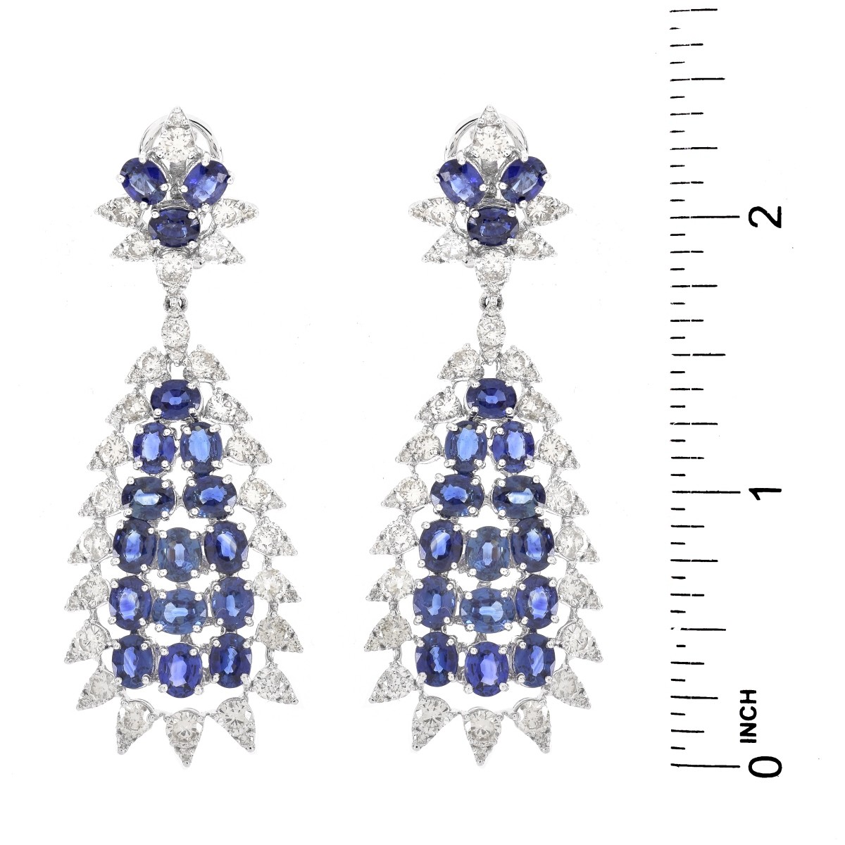 VCA style Sapphire and Diamond Earrings - Image 4 of 5