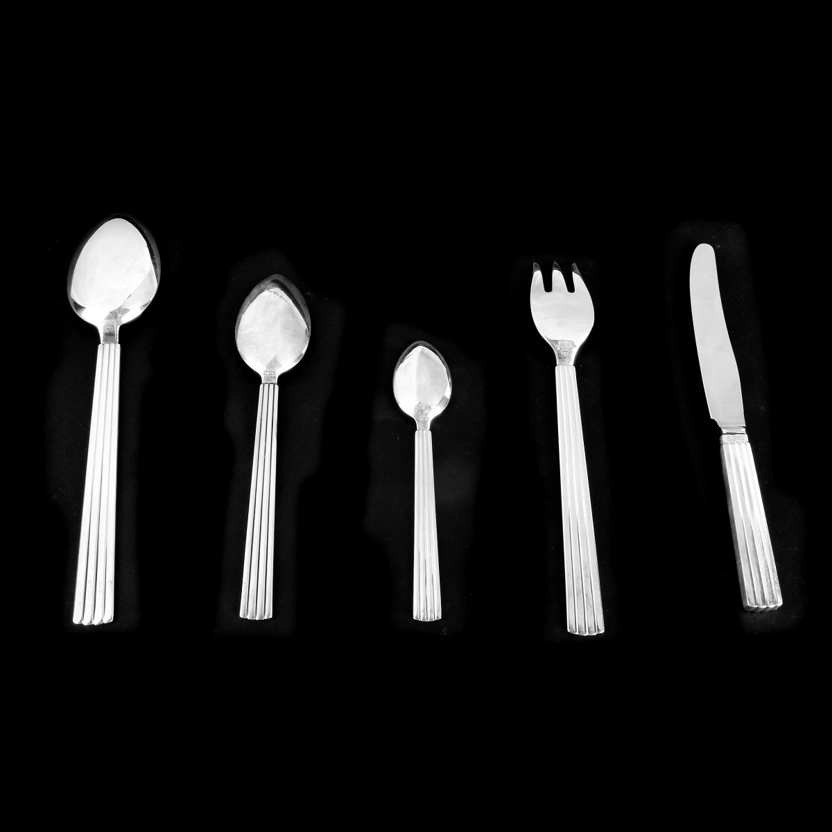 18 Pieces Georg Jensen Bernadotte Flatware - Image 3 of 4