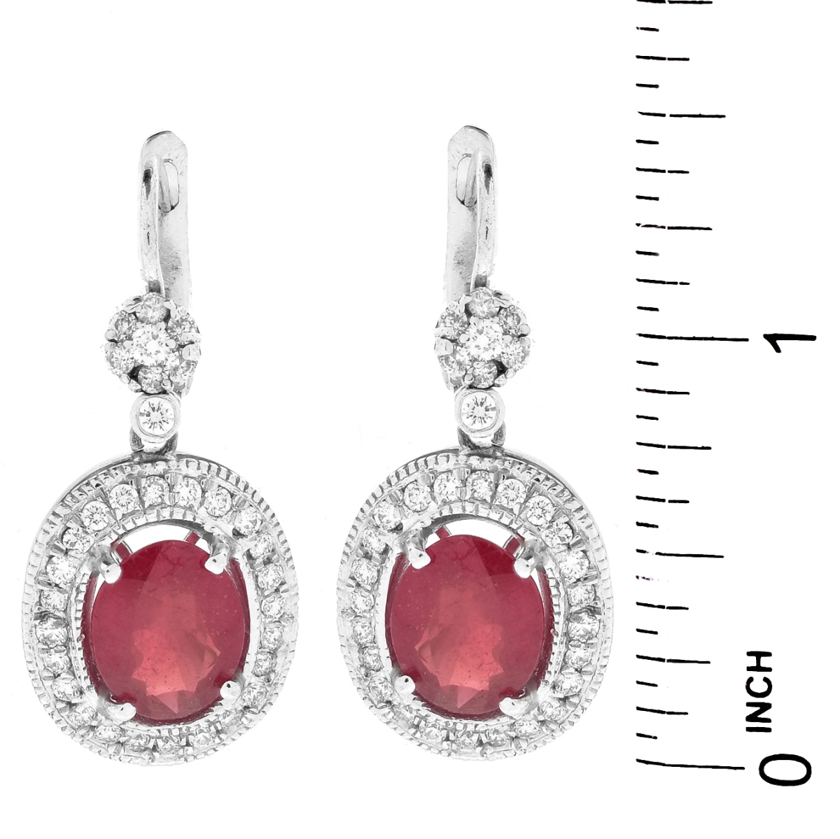 Ruby, Diamond and 14K Gold Earrings - Image 4 of 5