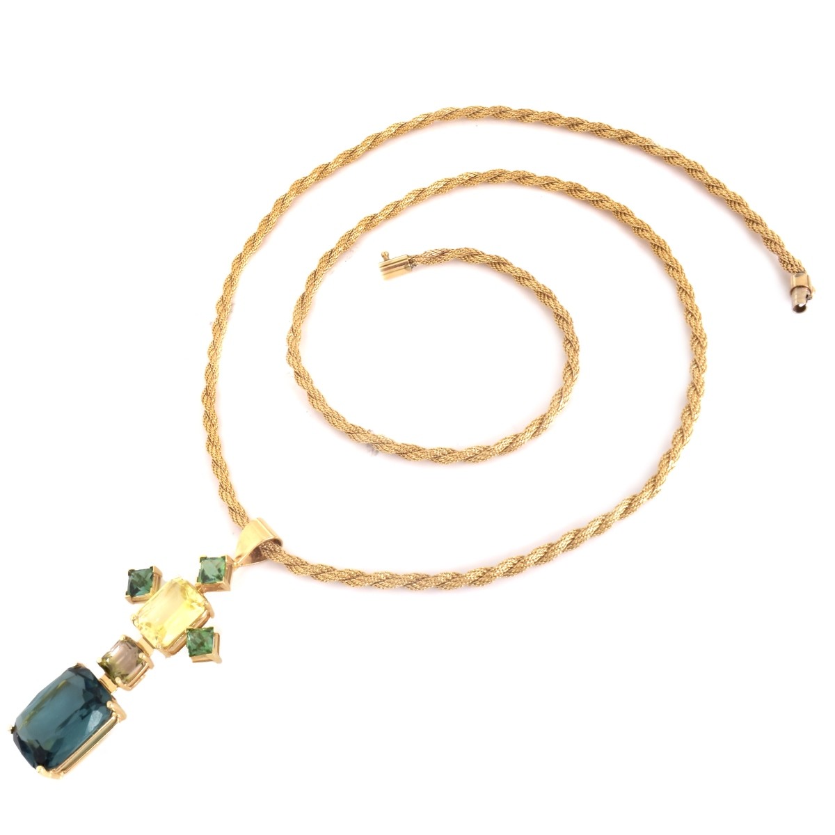 Multi Gemstone and 14K Gold Necklace - Image 3 of 5