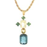 Multi Gemstone and 14K Gold Necklace