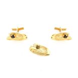 Vintage 14K Gold Cufflinks and Tie Clip