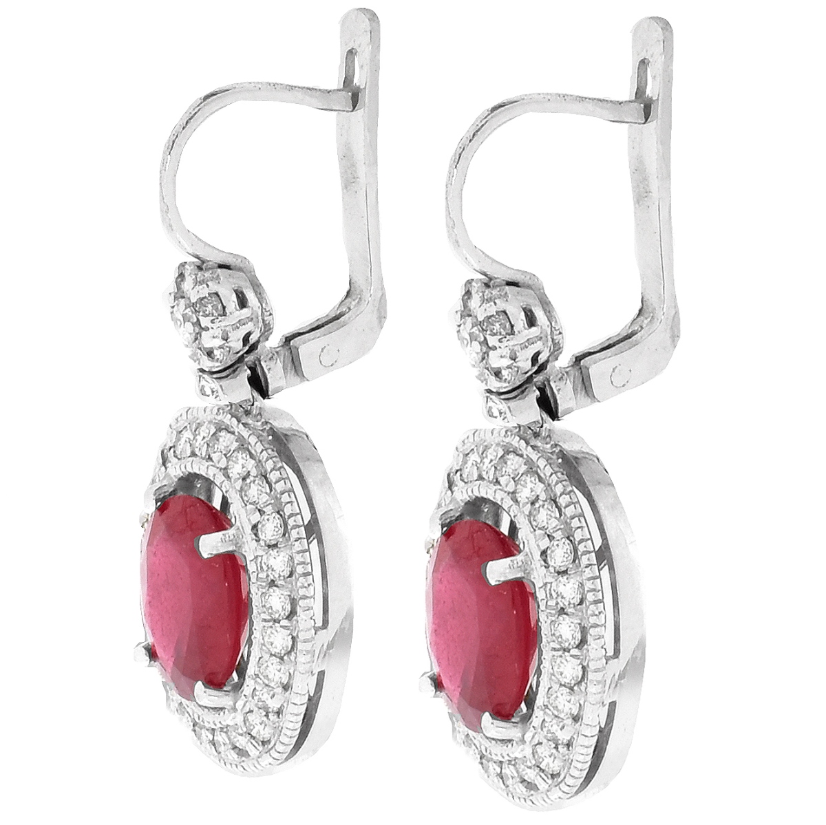 Ruby, Diamond and 14K Gold Earrings - Image 2 of 5