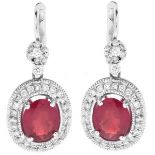 Ruby, Diamond and 14K Gold Earrings