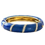 Italian Enamel 18K Gold Bangle