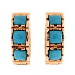 14K Gold and Turquoise Earrings