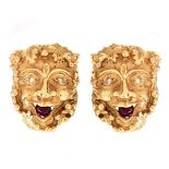 14K Gold Satyr Earrings