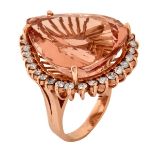 GIA 31.11ct Morganite and 14K Gold Ring