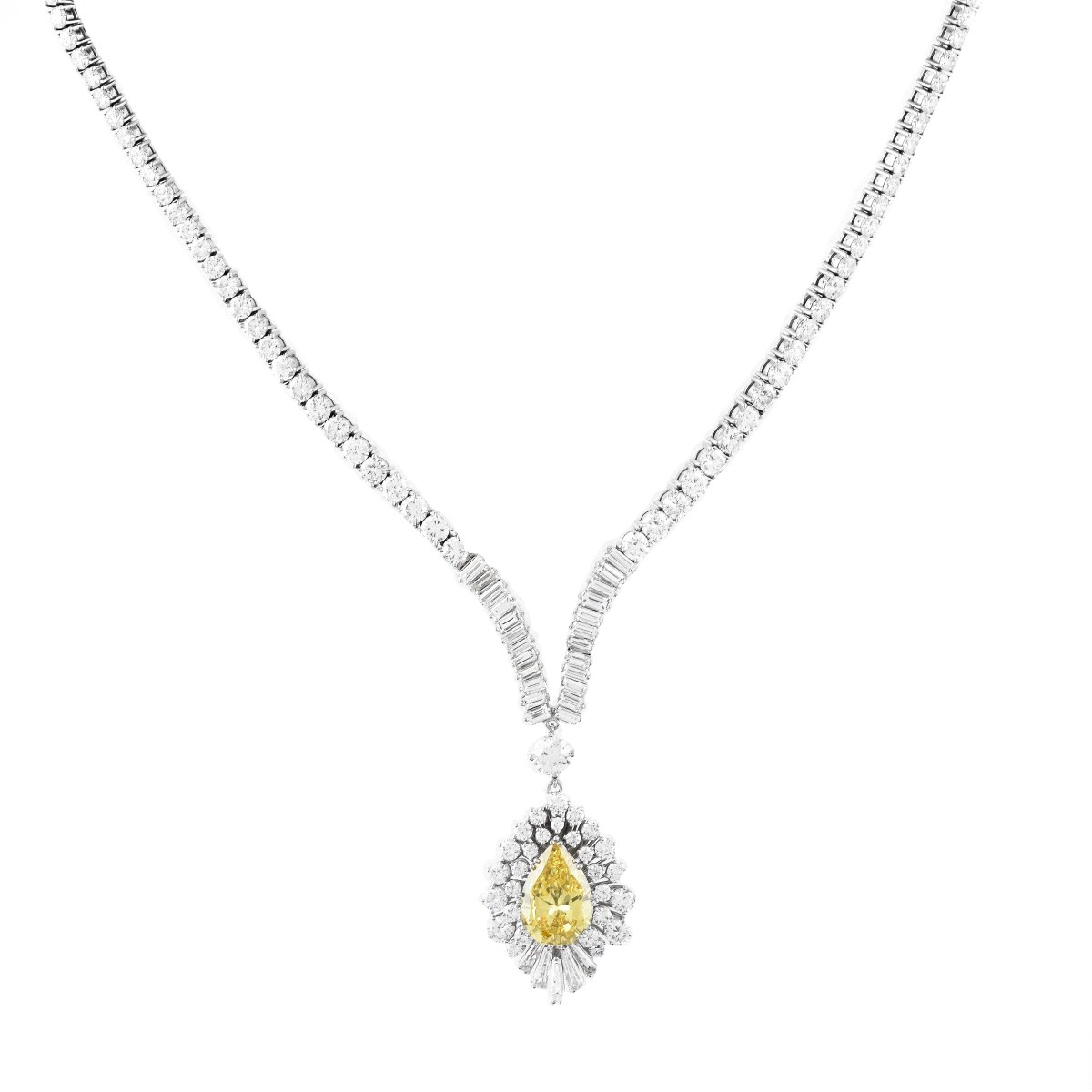 GIA 25.72 Carat TW Diamond and Platinum Necklace - Image 2 of 5