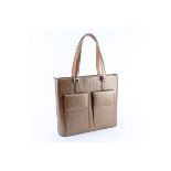 Louis Vuitton Gold Monogram Leather Mat Wildwood Shoulder Tote. Brushed gold silver tone hardware,