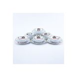 Twelve (12) Cartier "La Maison De Louis Cartier" Flat Cream Soup Bowl And Saucer Sets. In 2 sets of