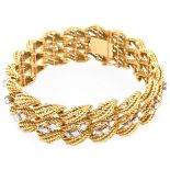 French Diamond and 14K Gold Bracelet