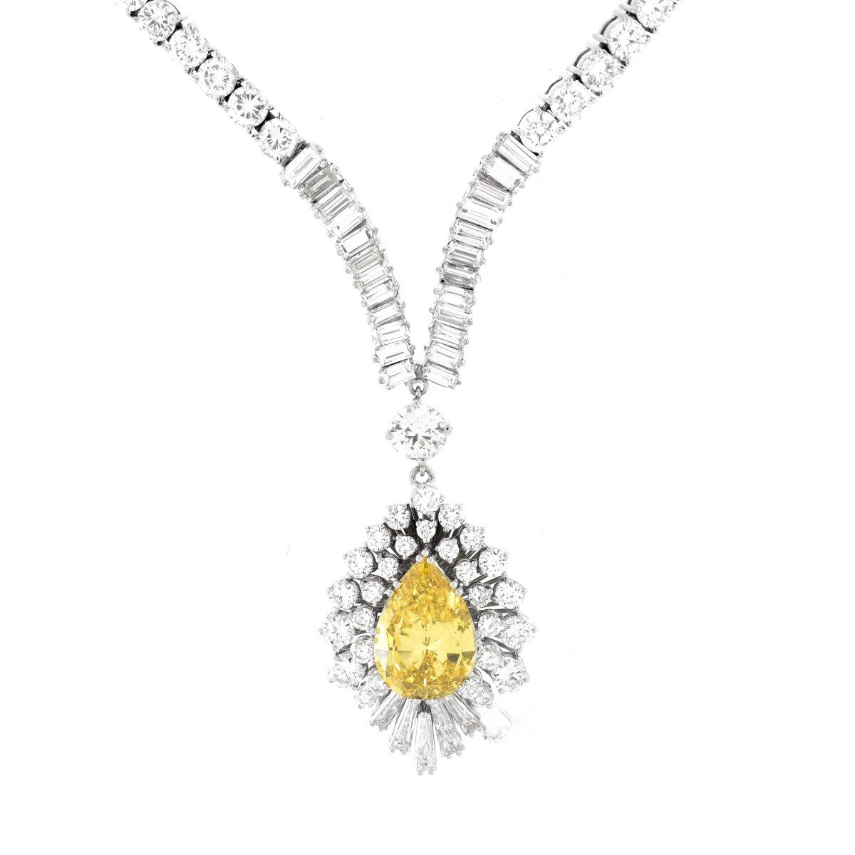 GIA 25.72 Carat TW Diamond and Platinum Necklace - Image 3 of 5
