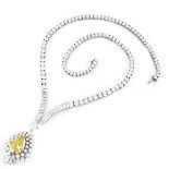 GIA 25.72 Carat TW Diamond and Platinum Necklace