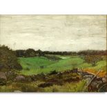 Antique Oil on Canvas, Pastoral Scene, Signed Lower J Alden Wear. Craquelure. Measures 14-1/2" H x