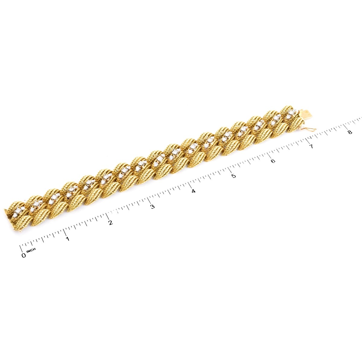 French Diamond and 14K Gold Bracelet - Image 5 of 5