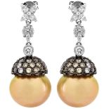 Pearl, Diamond and 18K Earrings