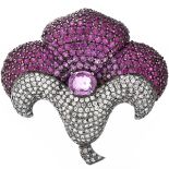 Sapphire, Diamond and 18K Brooch