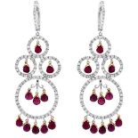 Ruby, Diamond and 18K Earrings