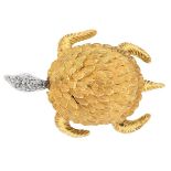 Vintage 18K Gold Turtle Brooch