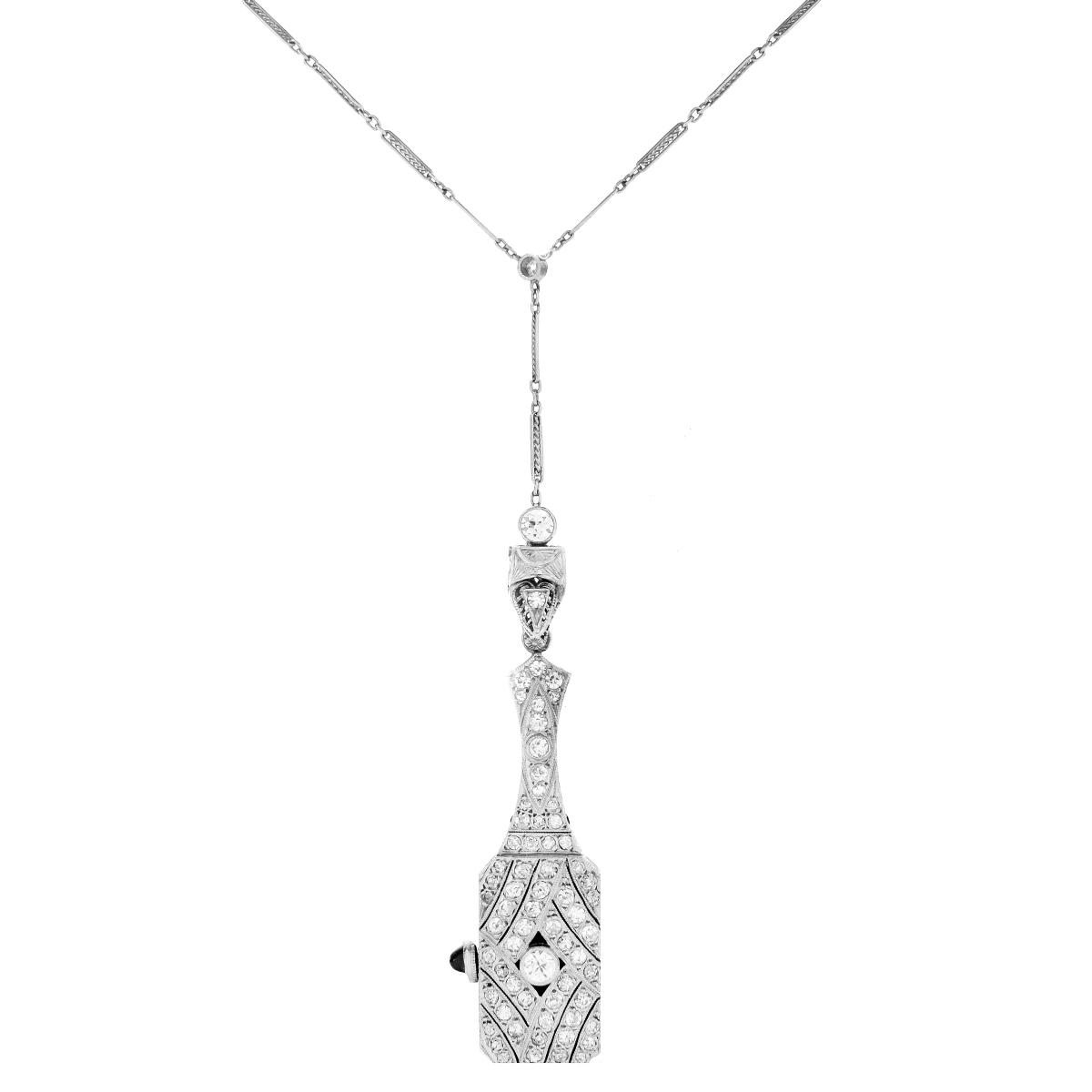 Diamond and Platinum Pendant Watch - Image 2 of 5