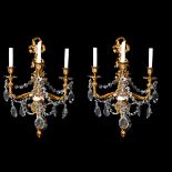 Pair Gilt Bronze Sconces