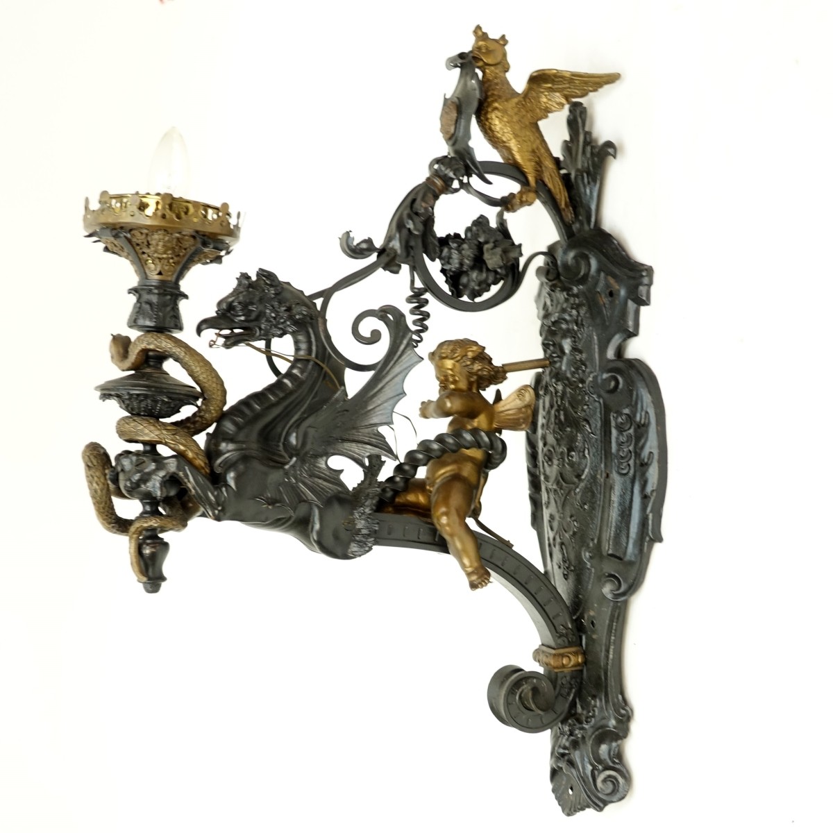 Bronze Angel Dragon Sconce - Image 8 of 8