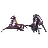 Two Loet Vanderveen Bronze Animals