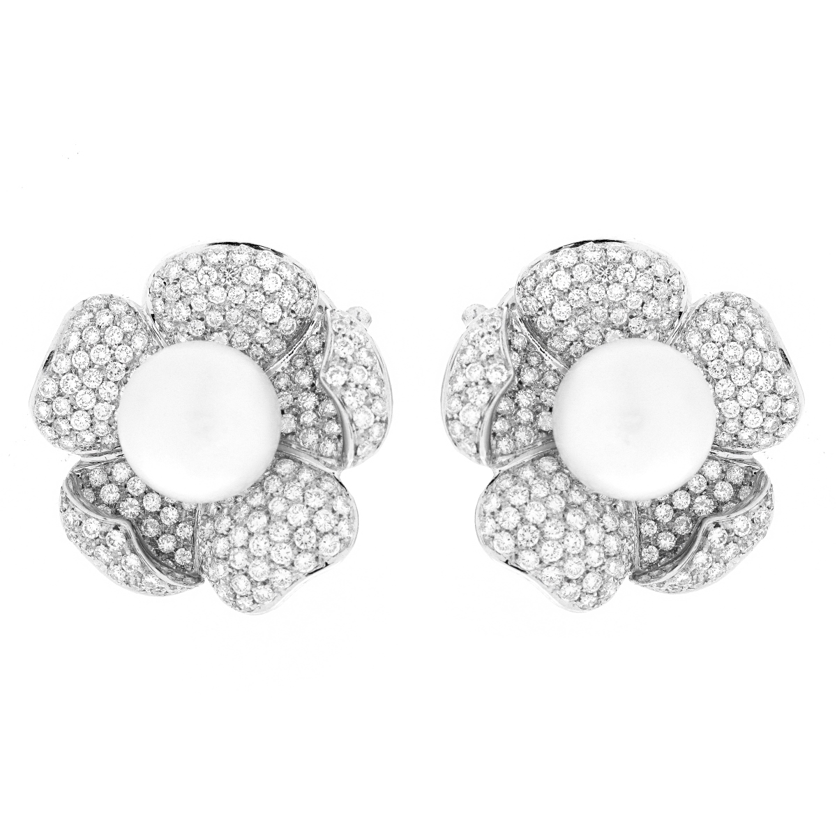 Diamond and South Sea Pearl Earrings