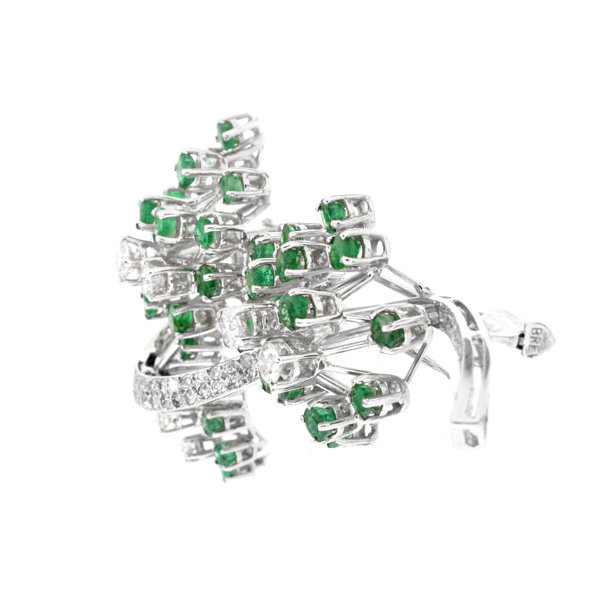 Vintage Emerald, Diamond and 18K Brooch - Image 2 of 5