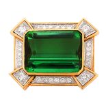 GAL Tourmaline, Diamond and 18K Pendant